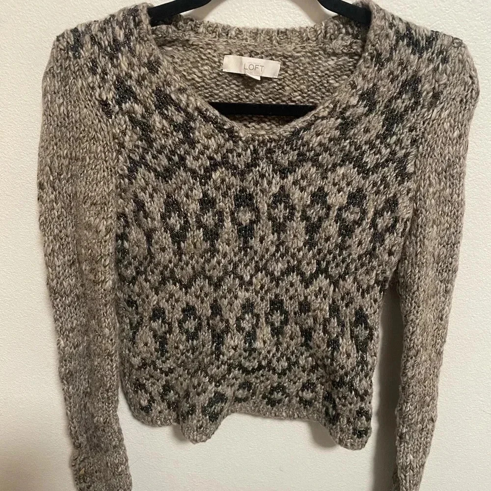 Ann Taylor Loft Alpaca Wool V-Neck Sweater Size Small